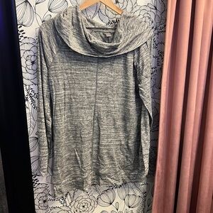Grey Long Sleeve Cowl Neck